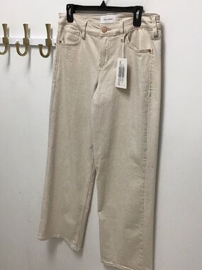 Dear John Wide-Leg taylor strip Pants in Cream